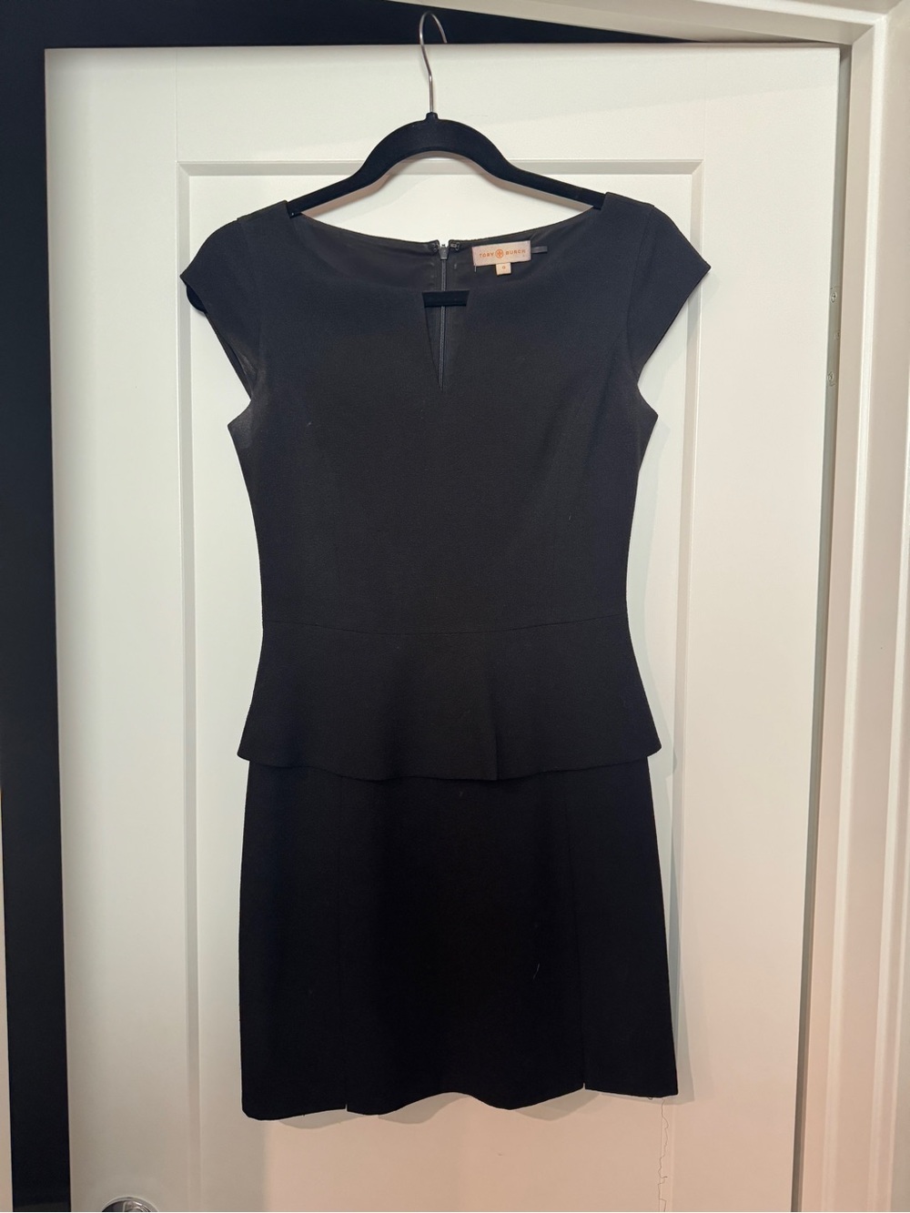 Tory Burch Black Peplum Cap-Sleeve Dress size 0